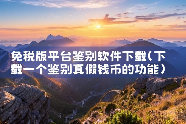 免税版平台鉴别软件下载
